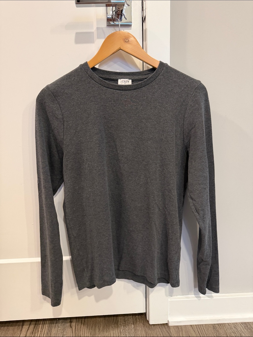 J. Crew Women’s Long-Sleeve Crew Neck — Charcoal